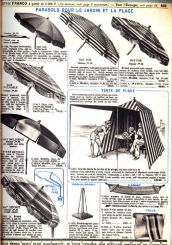 parasols catalogue ManuFrance années 50